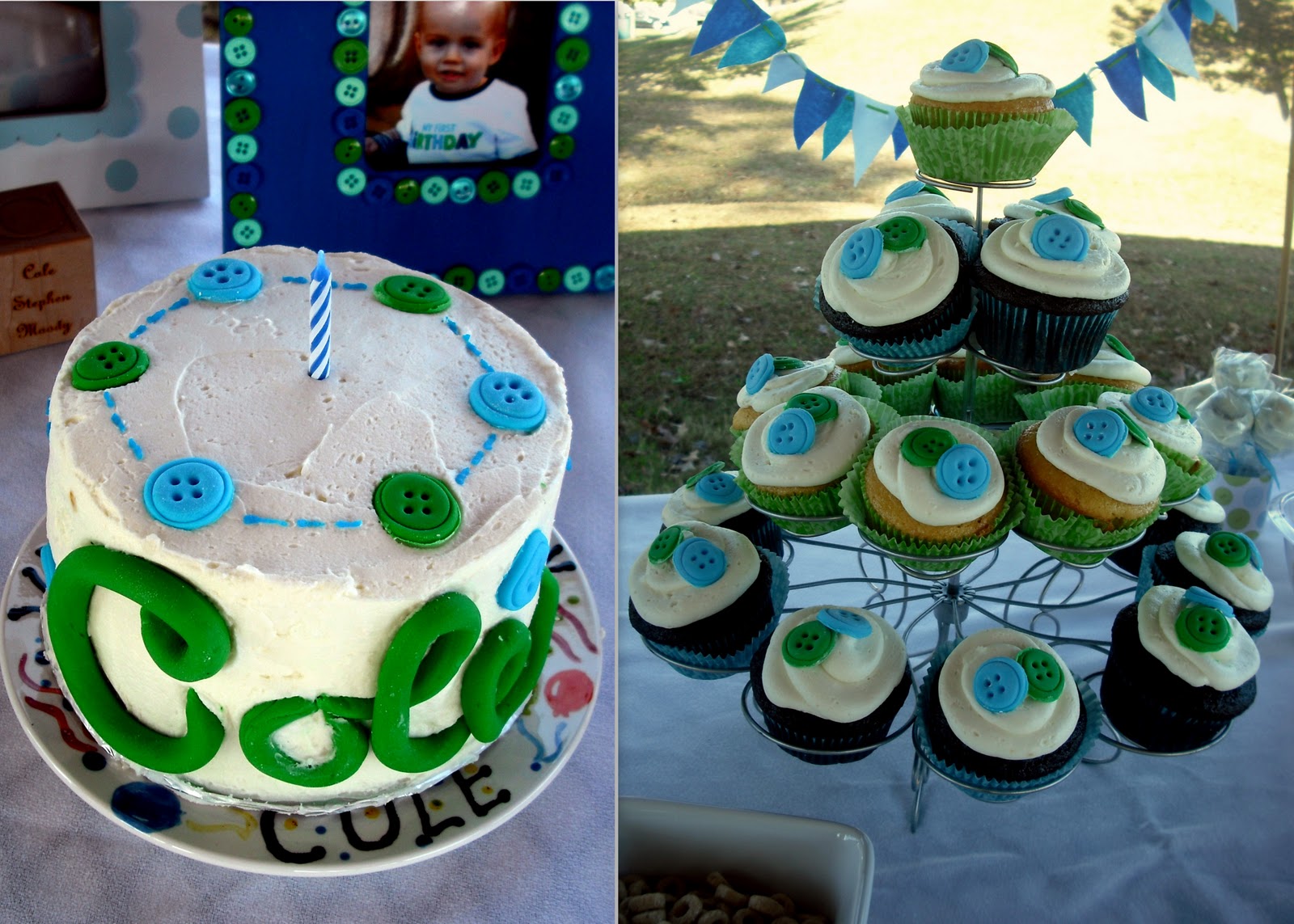button birthday cake