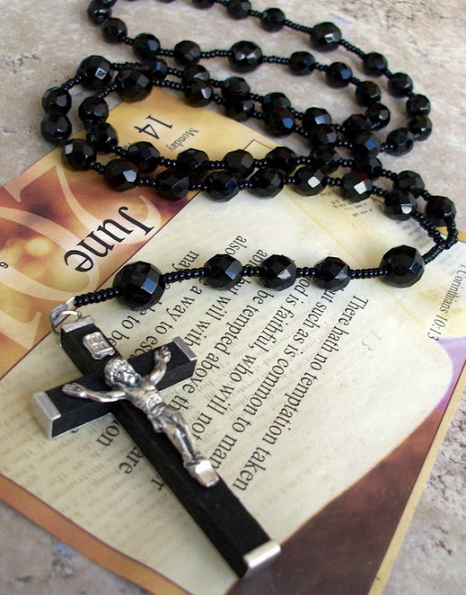 MEN'S BLACK CRYSTAL FACETED ROSARY