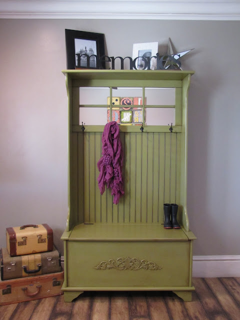 Restoration Furniture: Storage Bench Coat Rack