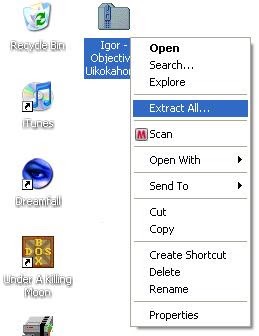 Extracting the zip file