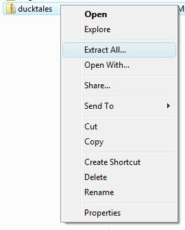 Extracting the zip file