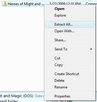 Extracting the zip file