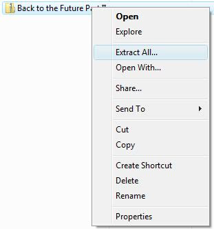 Extracting the zip file