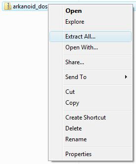 Extracting the game zip