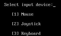 Selecting the games input device