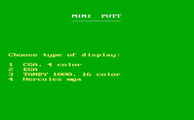 Mini Putt Screen selection