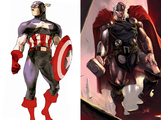 Thor e Capitão América