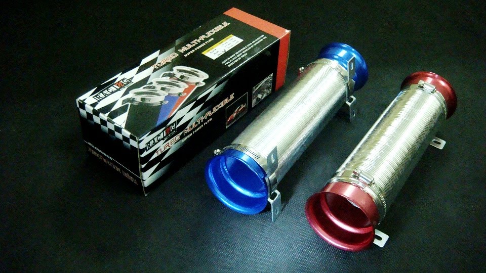 ECG Racing Cool air intake 2 funnel pipe plastic chrome