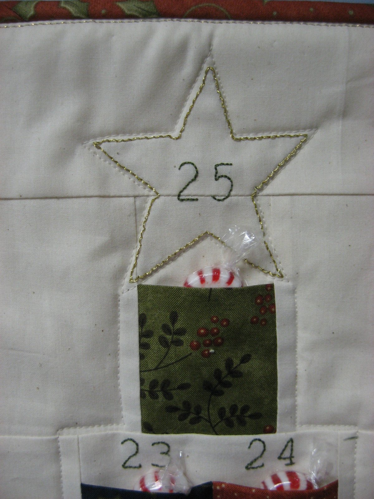Hooked on Needles Advent Calendar Christmas Tree A Quilted Wall Hanging