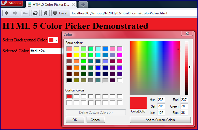 HTML5 Color Picker | JavaWorld