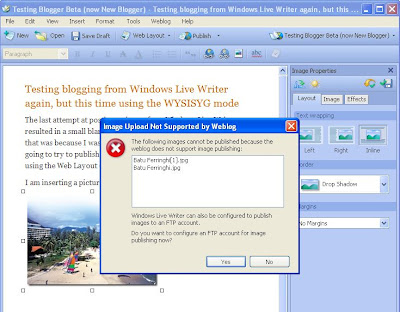 Windows Live Writer Error Message 2