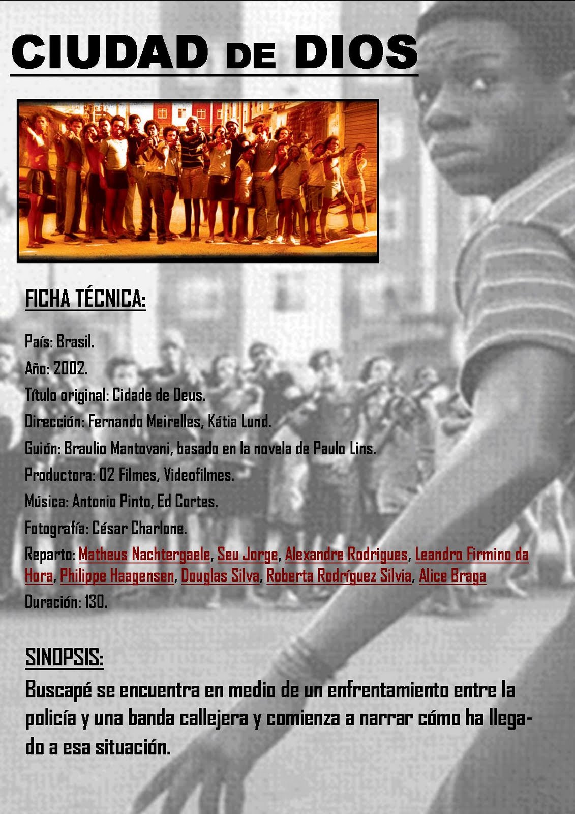 La Filmoteca De Sant Joan D Alacant Ciudad De Dios De Fernando Meirelles