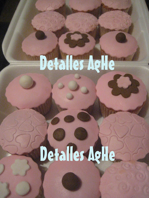 Kekitos de Fondant en Rosa y Cafe