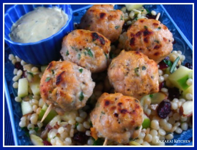 Kahakai Kitchen Turkey Meatballs and Israeli Couscous with Apples