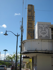 Shephard Fairey Street Art adorning Queen Theatre