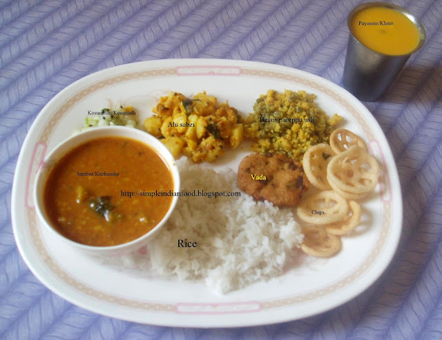 Simple Indian Food- An Easy Cooking Blog: South Indian Marriage thali