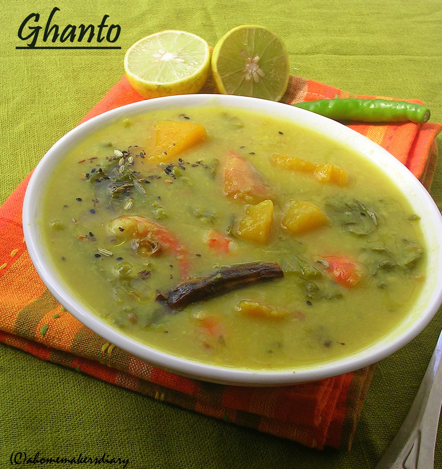 Ghanto/ Lentil with Veggies and Leafy Greens A Homemaker's Diary