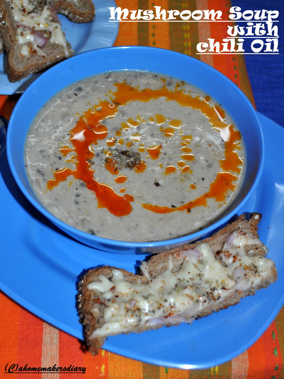 Mushroom soup with Chili Oil A Homemaker's Diary