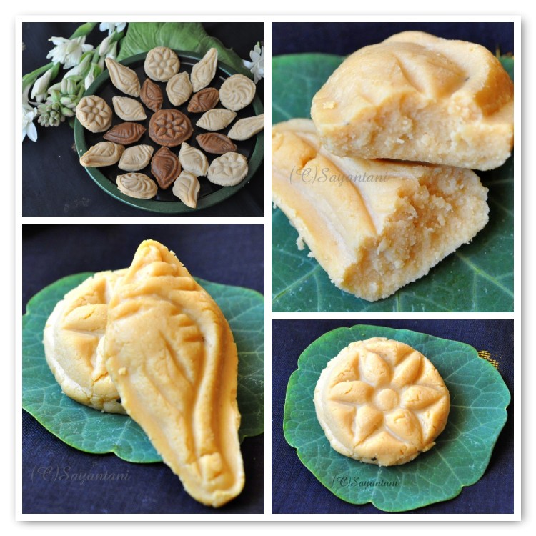 Nolen Gurer Sandesh (Bengali Cottage Cheese Fudge with Date Palm
