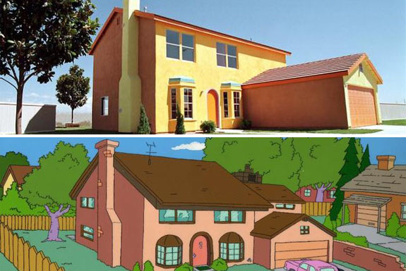 A réplica da casa dos Simpsons A réplica da casa dos Simpsons