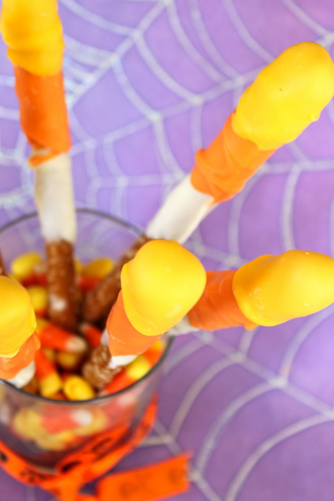 Baked Perfection: Candy Corn themed Chocolate Covered Pretzels