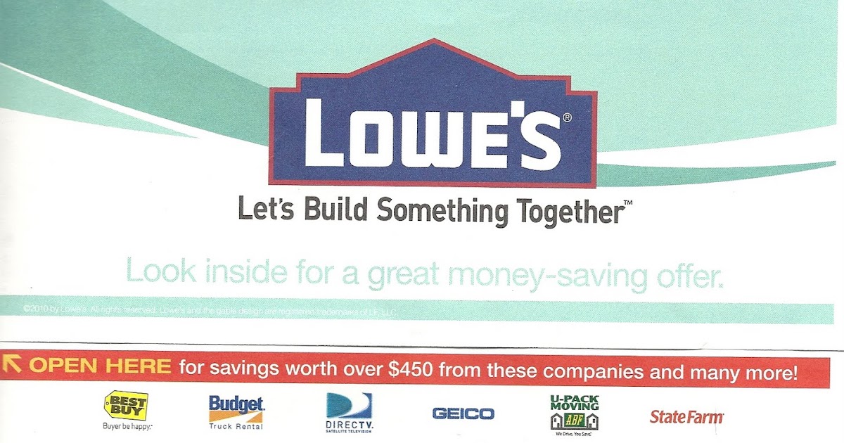 LIVE LOVE COUPONS Lowes Coupon has been reissued in the USPS moving kit