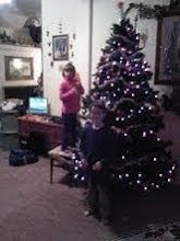 sissy and jaden decorating the tree