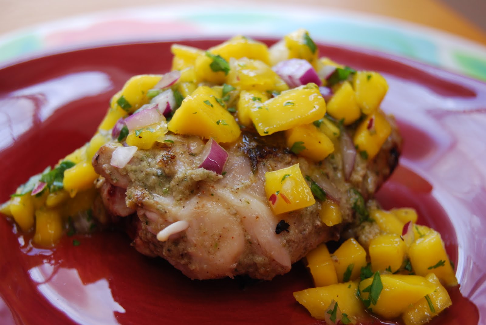 Jerk Chicken with Mango Cilantro Relish