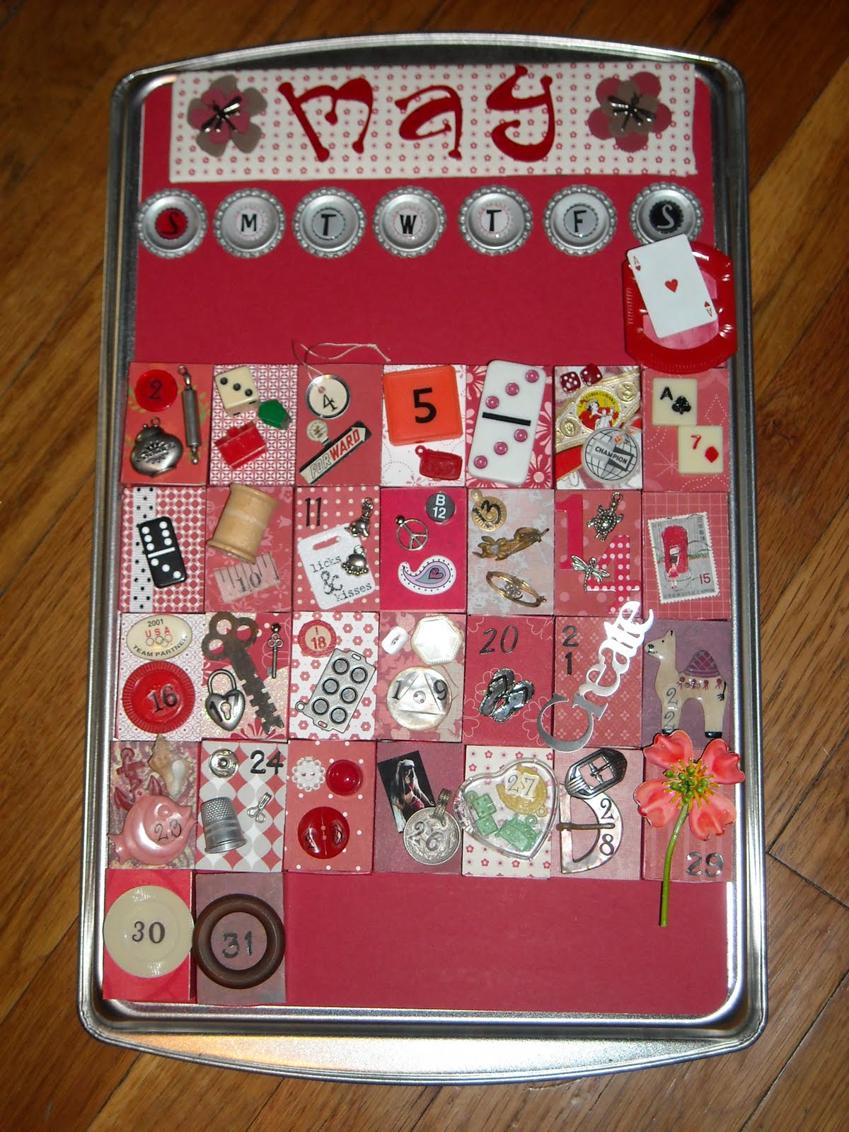 Craftybellydancer Cookie Sheet Calendar