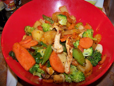food at the Genghis grill.