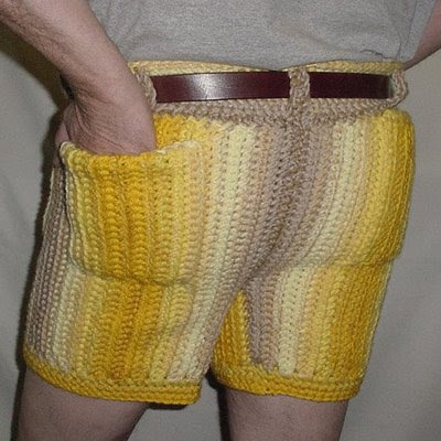 Crocheted shorts for the naughty side of the Christmas list.