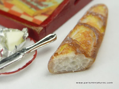 Miniature French Baguette with Soft Cheese miniature French baguette - Paris Miniatures - Emmaflam and Miniman