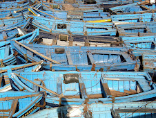 Blauwe boten in Essaouira