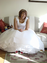 Just chillin in the wedding dress! Well part of it anyway!