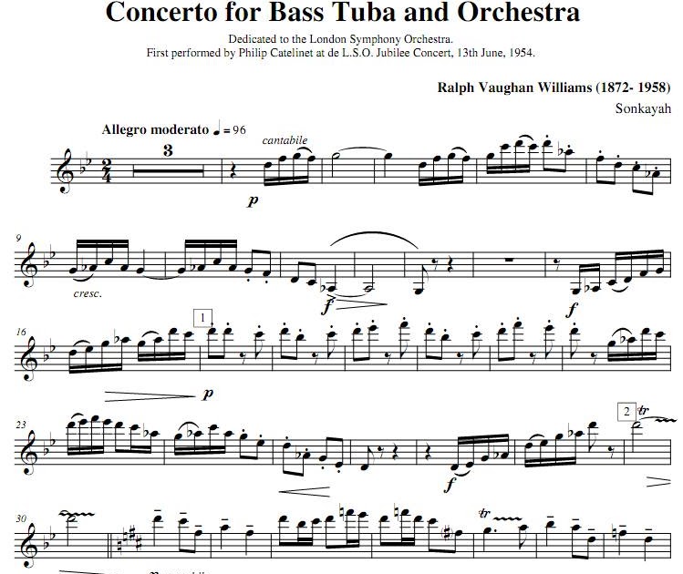 Tuba and Company Vaughan Williams Concerto for Bass Tuba (Tuba Bb and