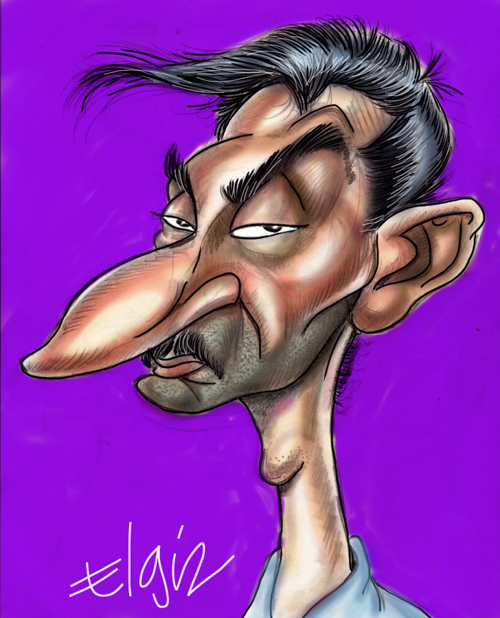 Subwaysurfer Blogggg Ipad Caricature Of Man With Big Nose And Big