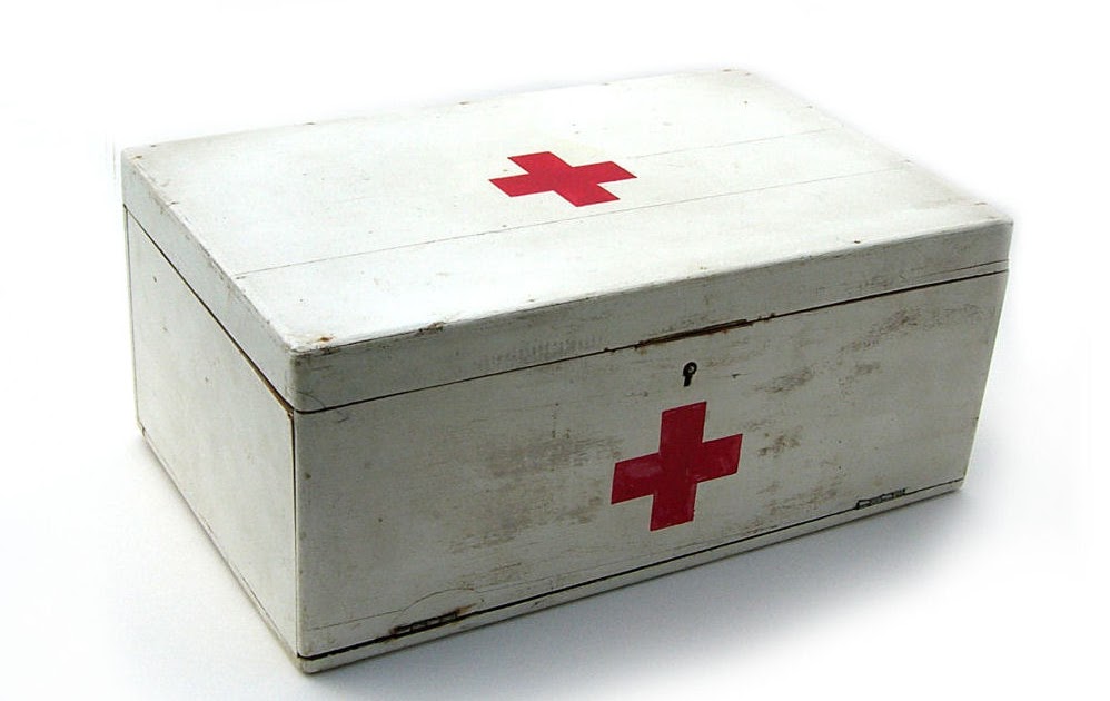 Wooden donkey Vintage firstaid box