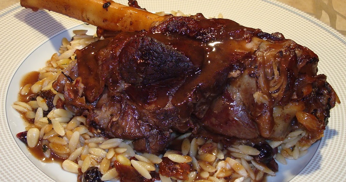 Taste With The Eyes Smokey Zinfandel Braised Lamb Shanks, Orzo Pilaf