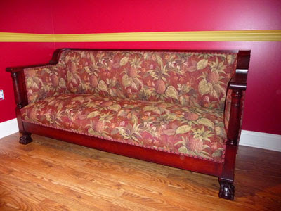 Antique Sofa After Refinishing and Reupholstering
