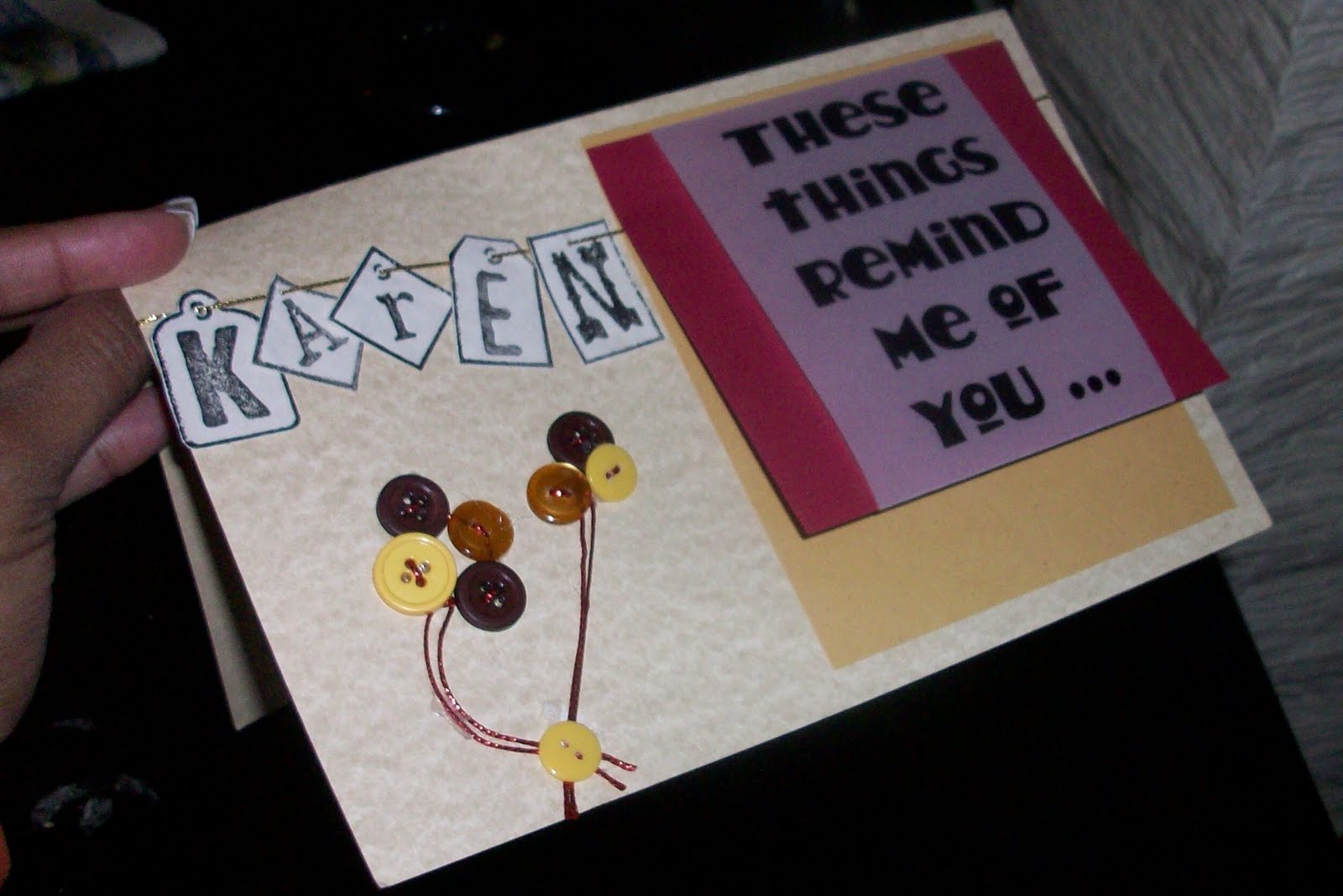 Cherise's {Creative} Pieces these things remind me of you... card