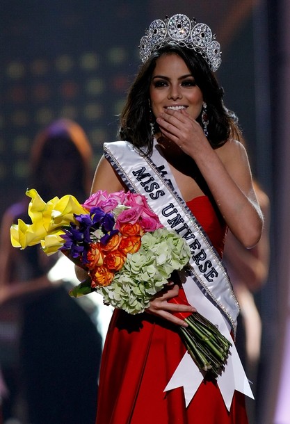 LAS VEGAS AUGUST 23 Miss Mexico 2010 Jimena Navarrete reacts after 