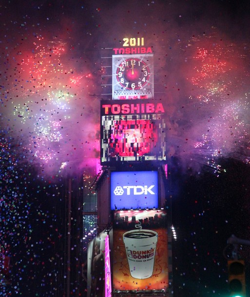 time square new york new years. NEW YORK, NY - DECEMBER 31: A