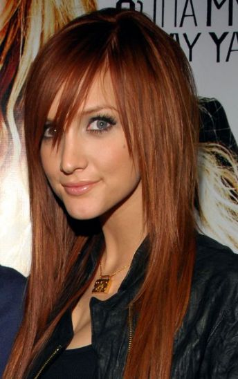 Trendy Red emo hairstyle for girls.