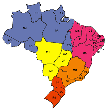 Mapa Estados Brasil