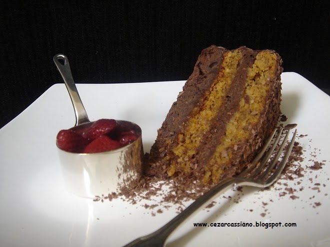 Carrot with Almonds & Chocolate Layer Cake