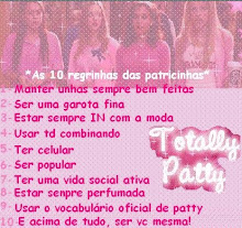 as 10 regrinhas de patty!:)