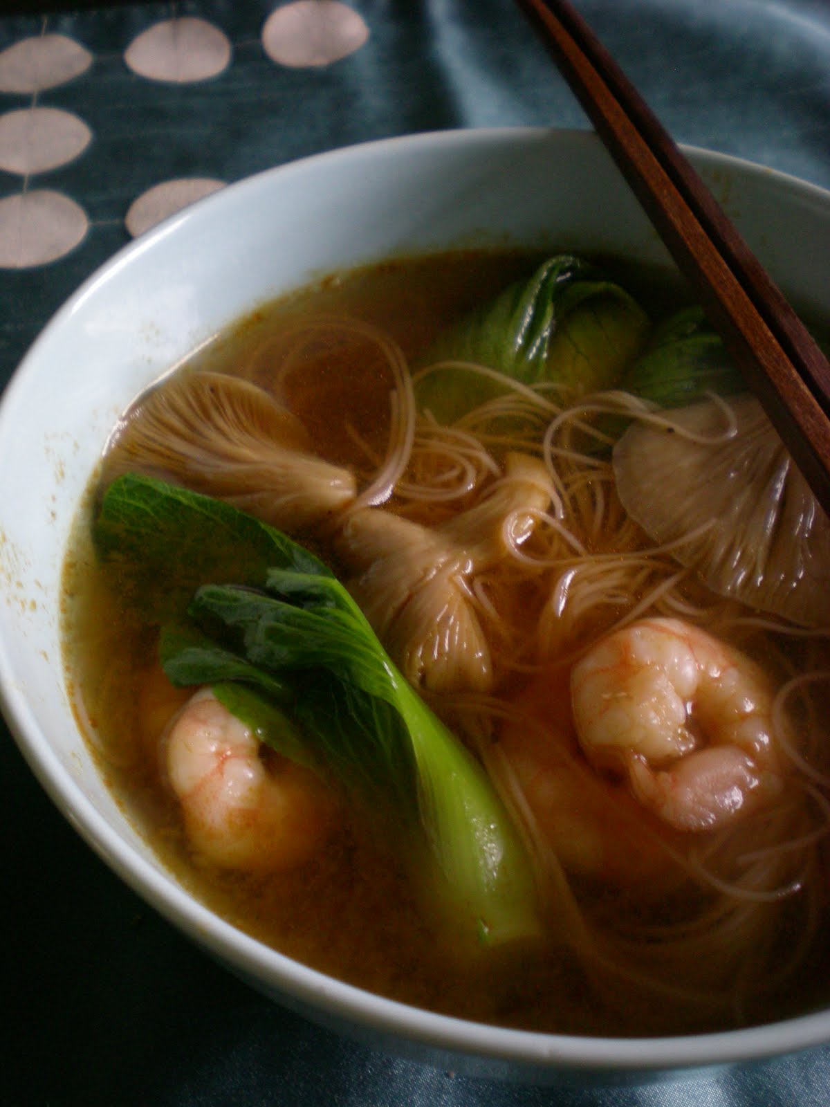 Homage to the Bouillon Cube Chipotle Prawn Tom Yum Rice Noodle Soup