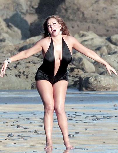 Mariah Carey In Bikini For 'H.A.T.E.U.' Video Shoot On Beach!