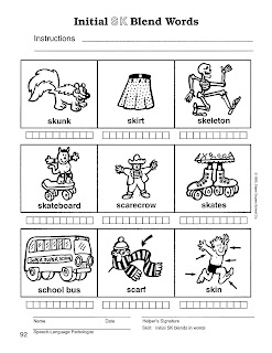 Speech Therapy with Miss Nicole: S blend words