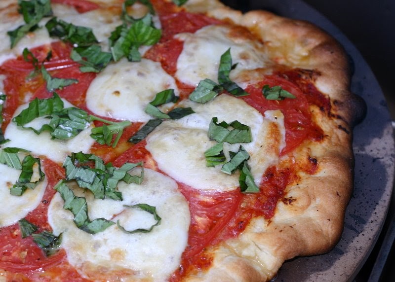 Big, Bold, Beautiful Food Grilled Pizza Margherita on the Big Green Egg
